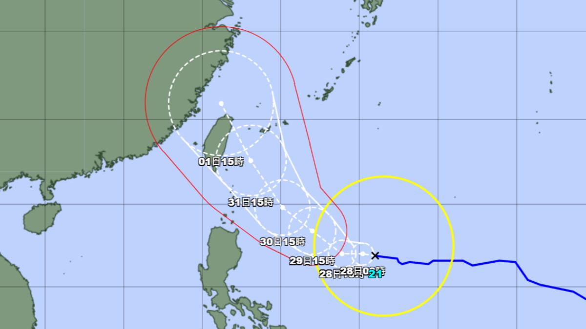 日本氣象廳西修康芮颱風路徑。（圖／翻攝自日本氣象廳）