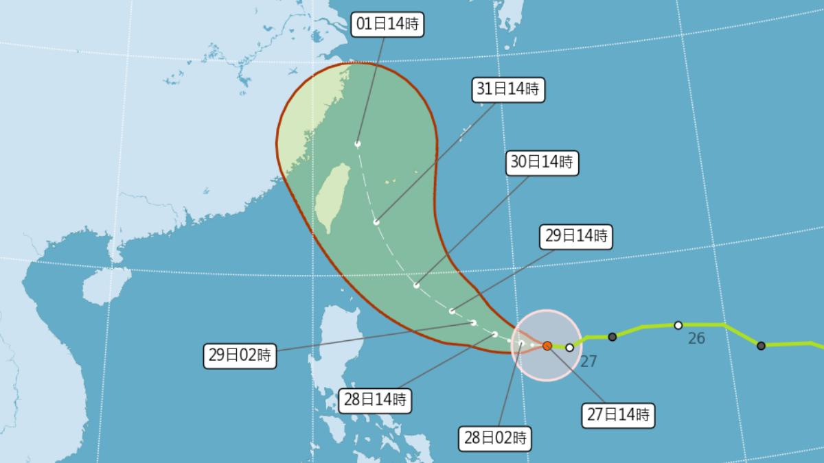 康芮颱風路徑。（圖／中央氣象署）