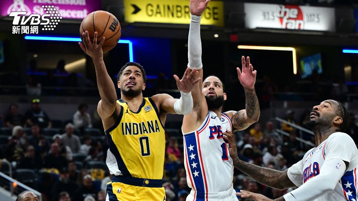 哈利伯頓三分追平卻錯失關鍵兩罰。（圖／達志影像路透社）