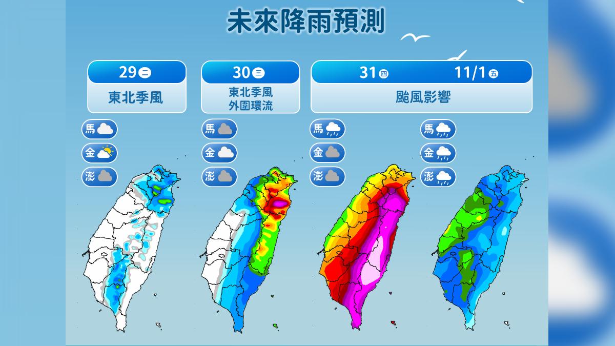 未來降雨預測。（圖／氣象署）