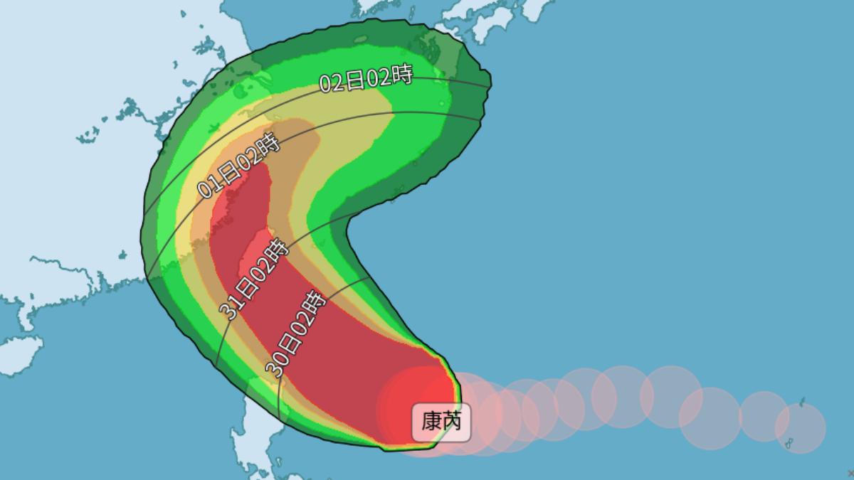 中颱康芮，週四、週五是影響臺灣最明顯的時候。(圖／氣象署)