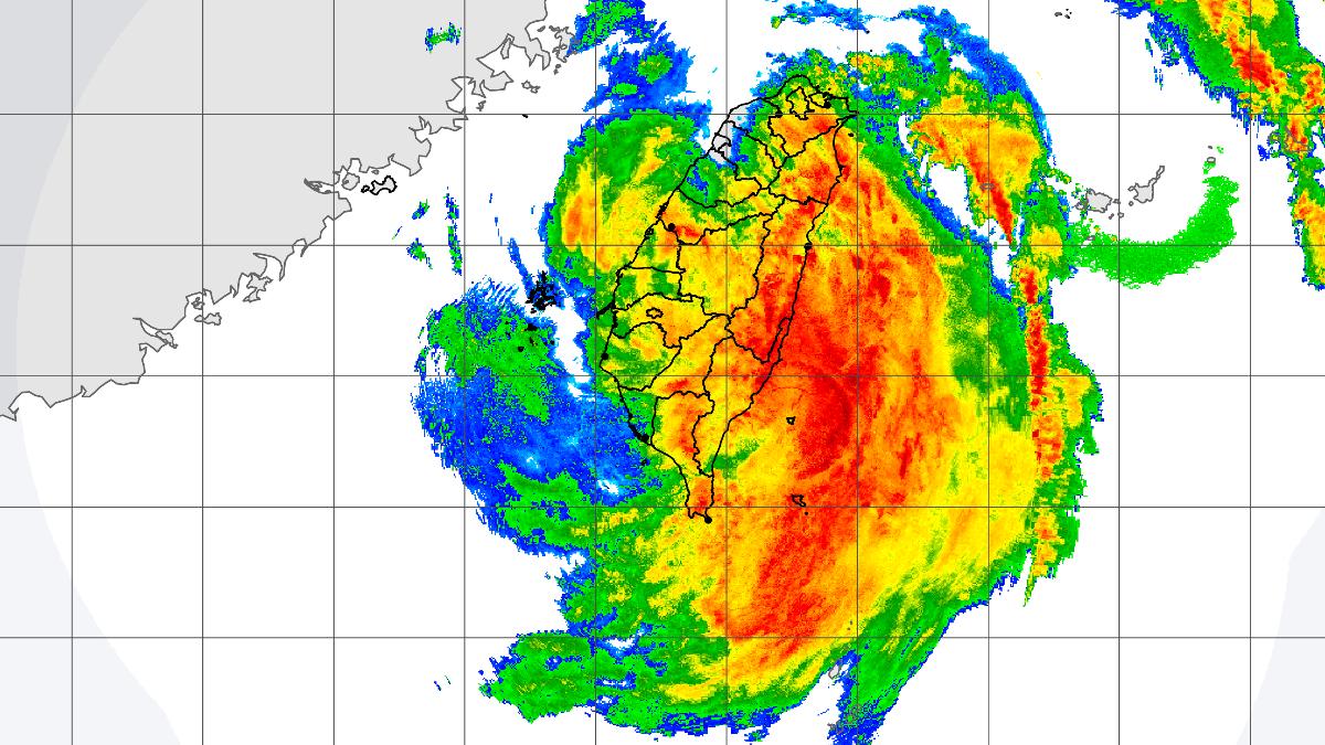 康芮颱風已登陸台灣。（圖／氣象署）