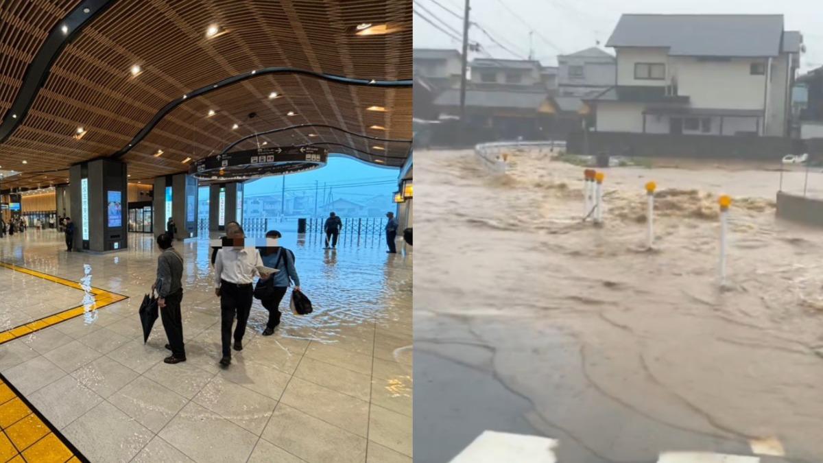 赴日注意！日本下破紀錄大雨　新幹線緊急停駛、車站淹水