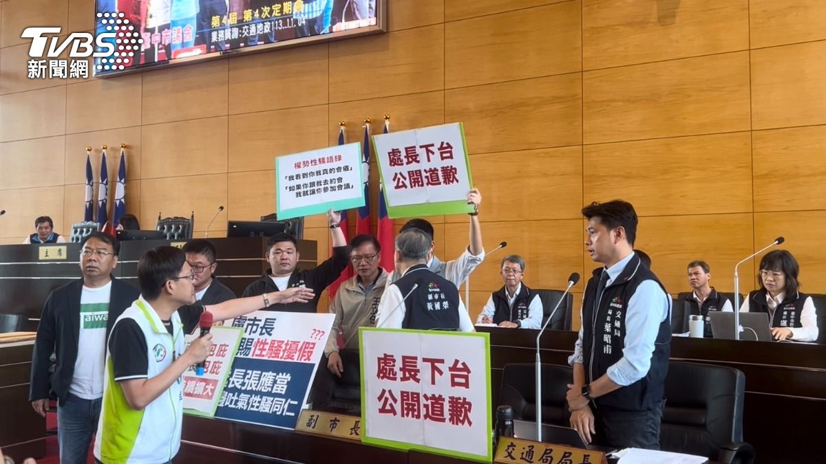 台中市議會第4屆第4次定期會，今（4）日上演大場面。（圖／林冠丞攝）