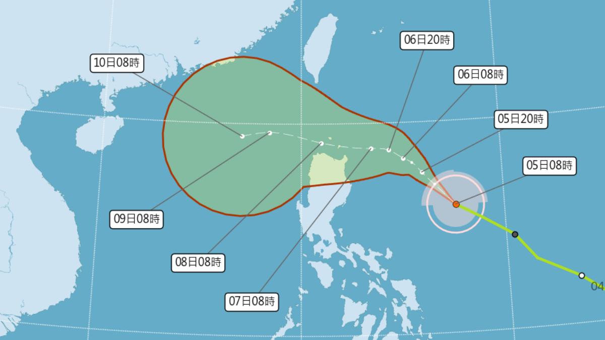 銀杏轉中颱，最新路徑出爐。（圖／氣象署）