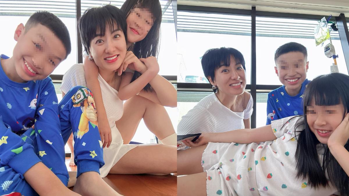 曾瑞珊育有一對子女，家庭幸福美滿。（圖／翻攝自龍媽日記臉書）