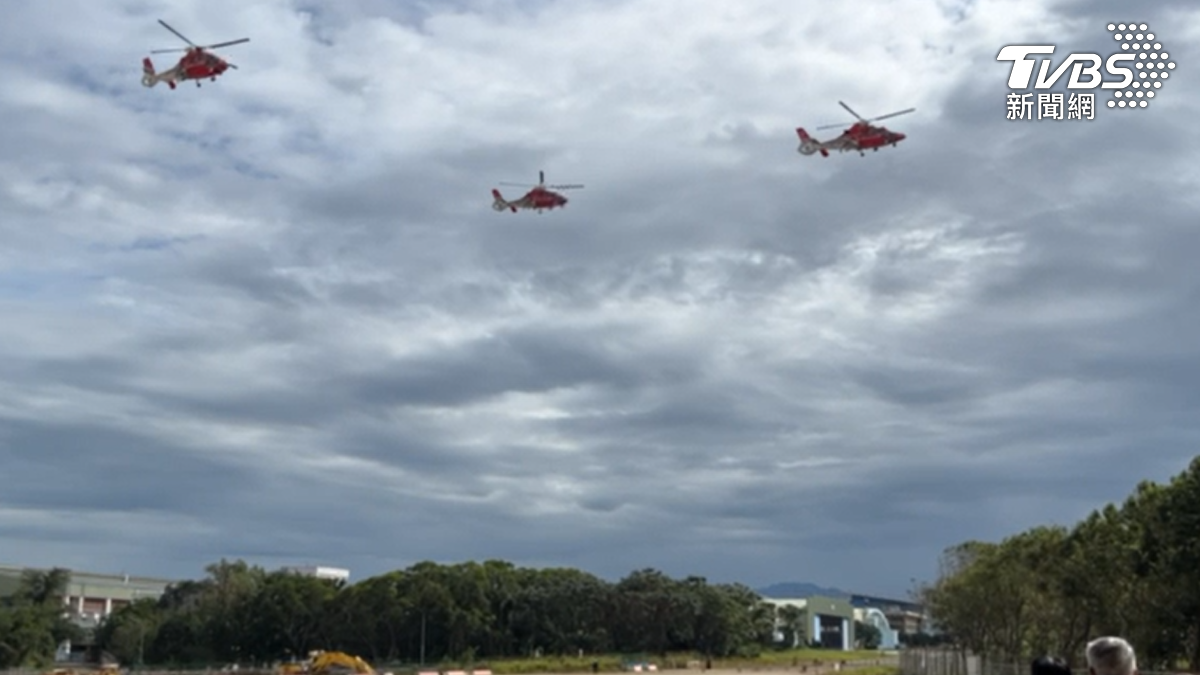海豚和飛鷹直升機展演。(圖/陳祁攝)