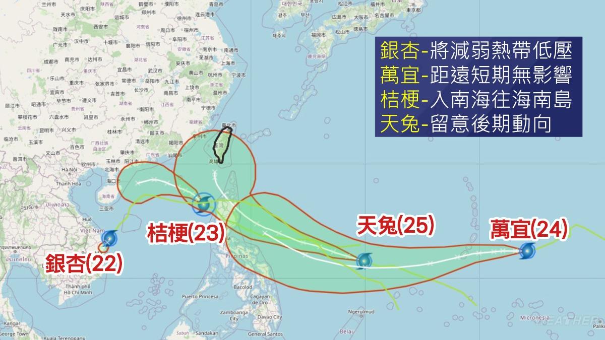 四颱風共舞。（圖／TVBS）