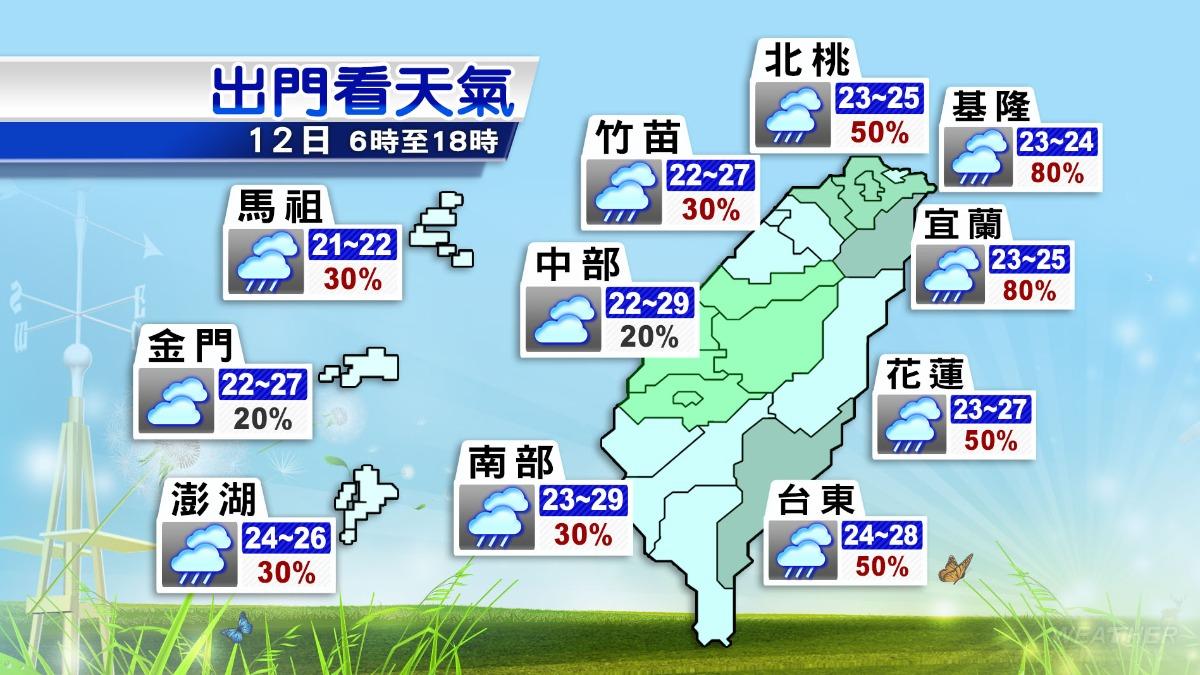 今日溫度預測圖。（圖／TVBS）