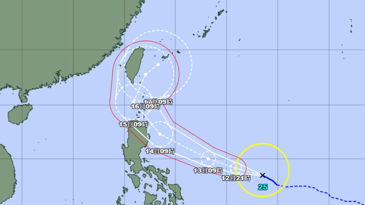 天兔颱風日本氣象廳最新預測路徑曝光。（圖／翻攝自日本氣象廳）