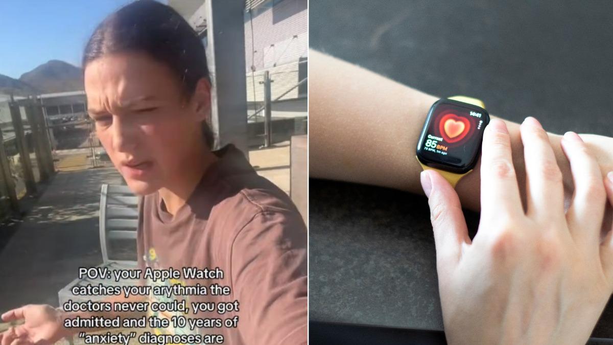 澳洲女子克萊頓被診斷罹患焦慮症10年後，意外藉由Apple Watch得知自己其實患有其他疾病。（圖／翻攝自TikTok@kindashame、達志影像shutterstock）