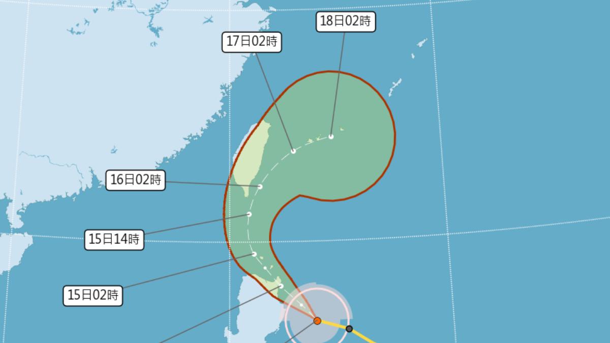 天兔颱風路徑。（圖／中央氣象署）