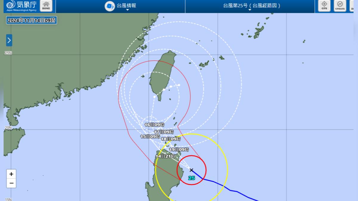 天兔颱風日本氣象廳最新預測路徑。（圖／翻攝自日本氣象廳）