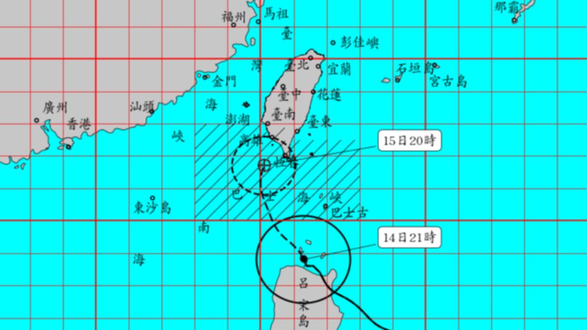 天兔颱風路徑預測。（圖／中央氣象署）