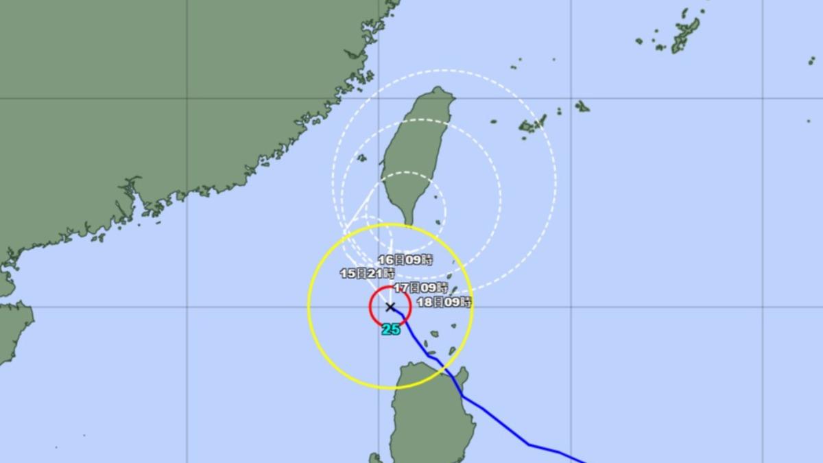 天兔颱風日本氣象廳最新預測路徑。（圖／翻攝自日本氣象廳）