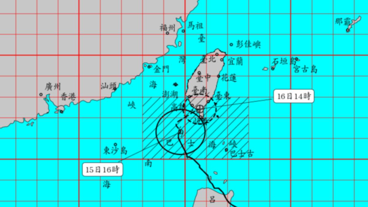 天兔颱風「暴風圈提早觸陸」。（圖／氣象署）