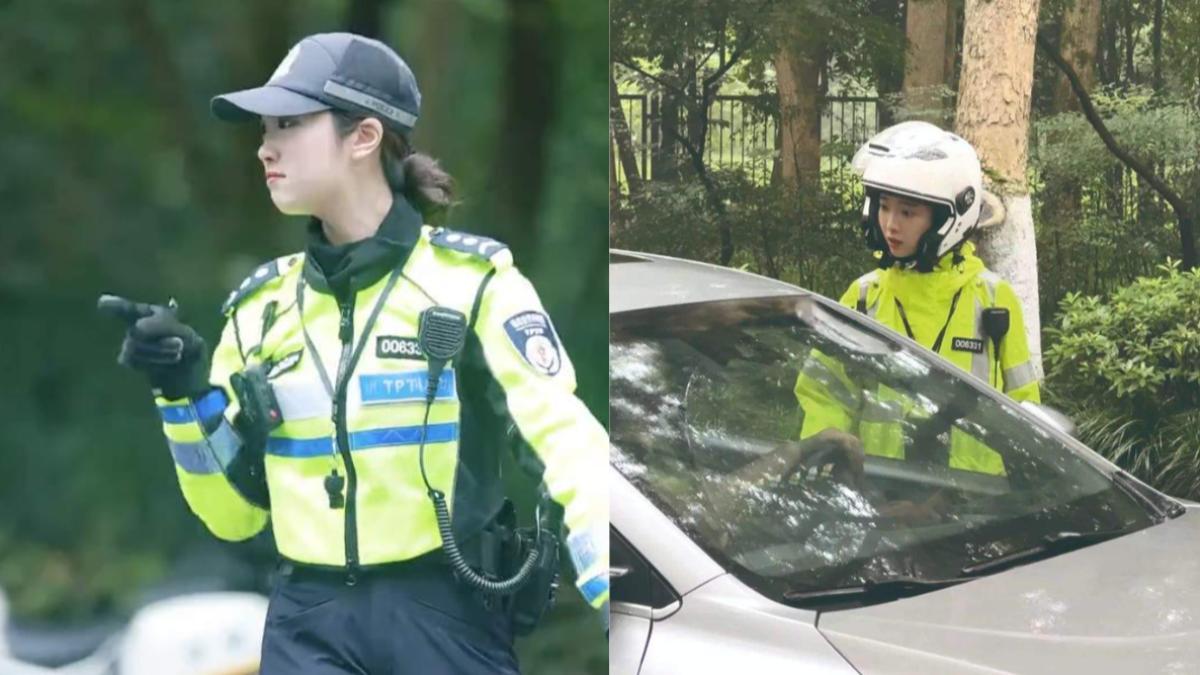 兔子警官值勤。（圖／翻攝自 極目新聞）