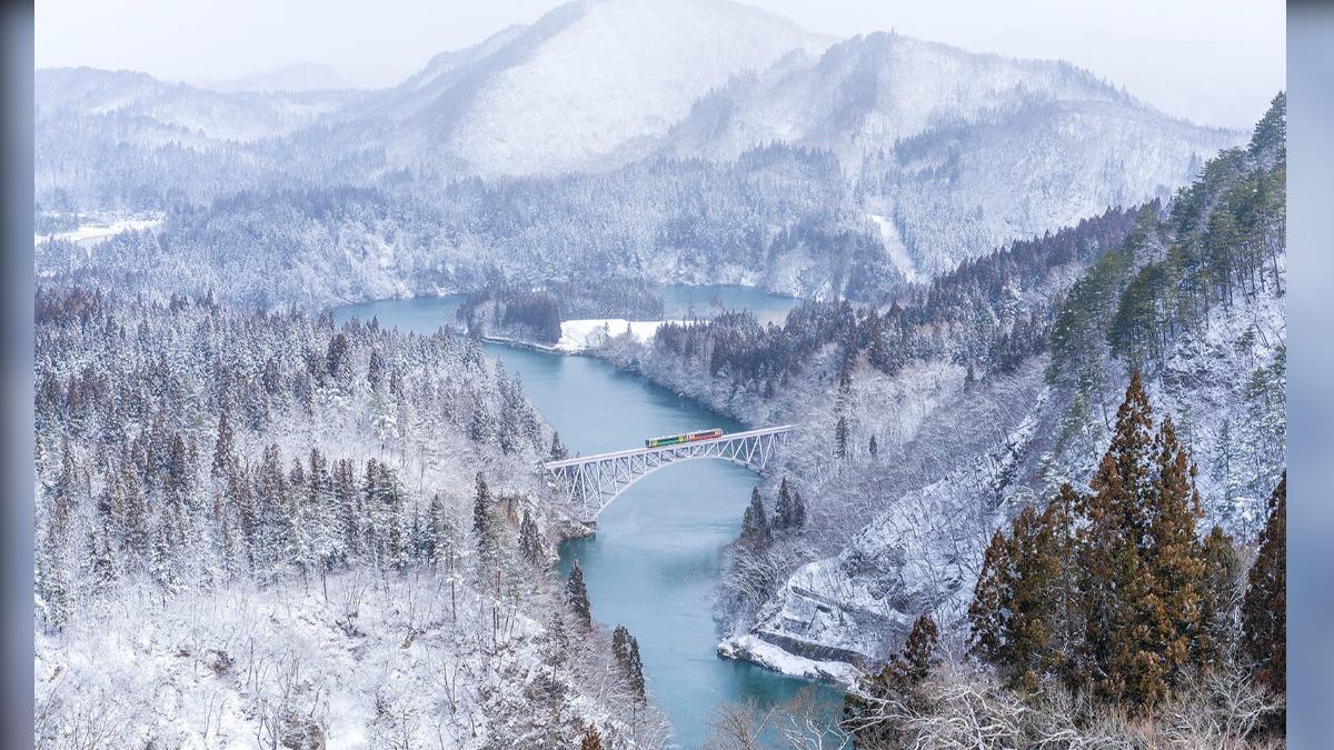 被封為日本雪景最美鐵道的只見線。( 圖 / JR東日本 提供 )