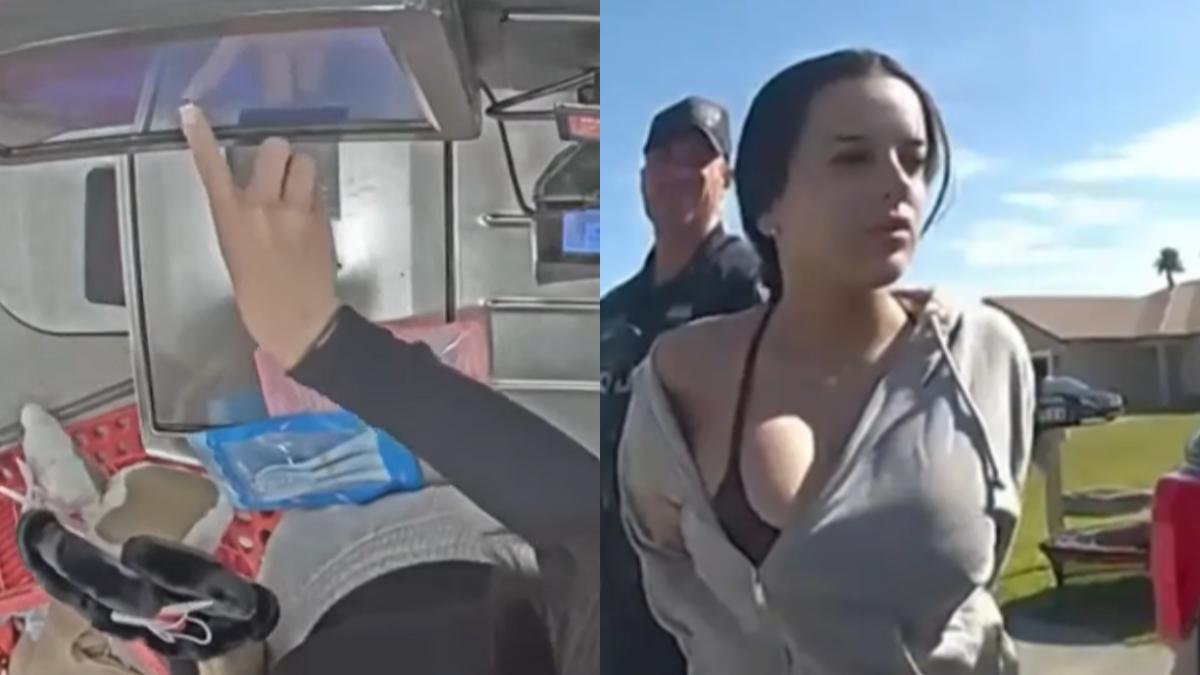 女網紅瑪琳娜到沃爾瑪兩度行竊。（圖／翻攝自Cape Coral Police Department與TikTok）