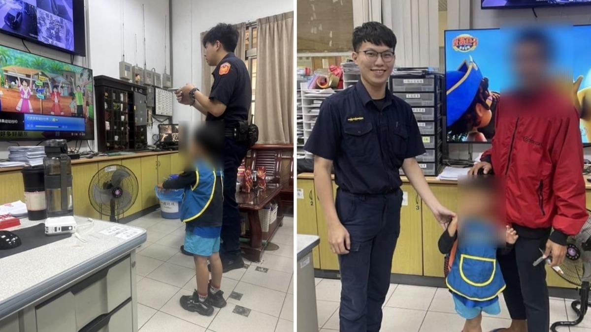 屏東粗心爸把週日當成週一，送幼童上學結果小孩險走失。（翻攝屏東縣政府警察局恆春分局臉書）