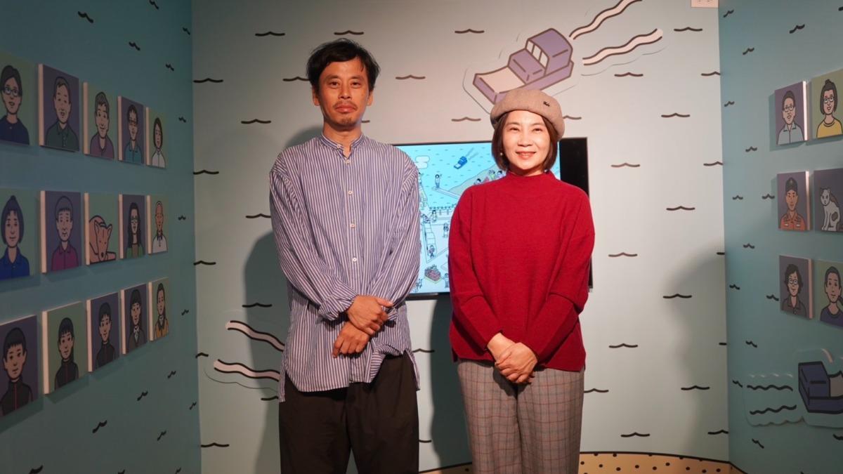 日本人氣插畫家山內庸資（左）與屏東縣長周春米（右）合照。（圖／屏東縣政府傳播暨國際事務處提供）