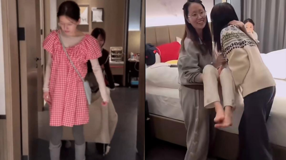 趙露思練習走路模樣曝光。（圖／翻攝自小紅書）