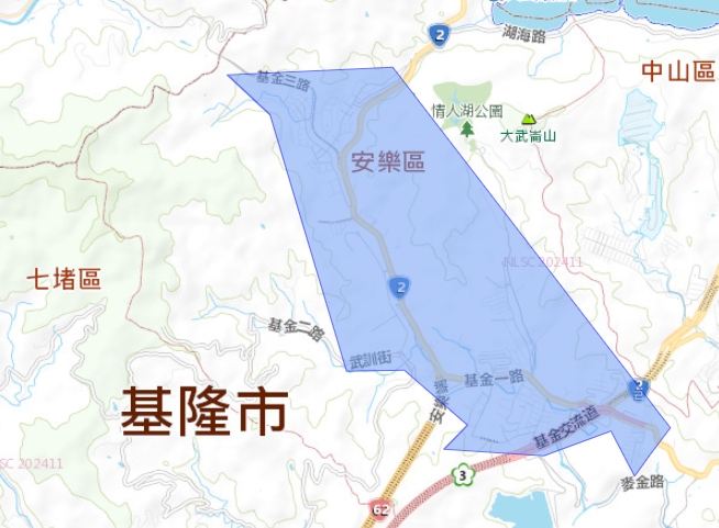 基隆市安樂區停水區域。（圖／翻攝自台灣自來水公司）