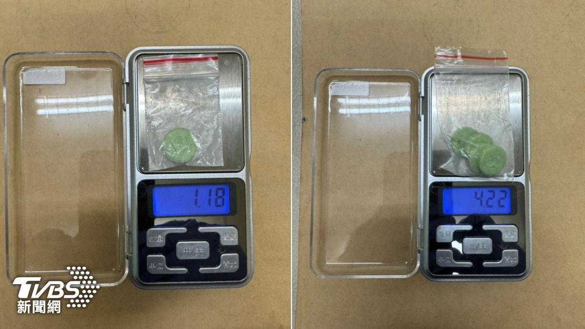 警方查扣含有安非他命成分的哈密瓜錠毒品。（圖／TVBS）