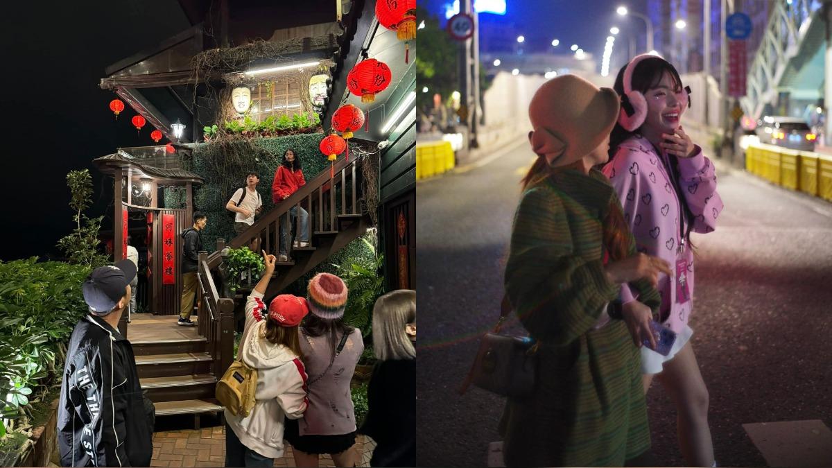 李多慧還帶著爸媽走訪觀光客必去的九份老街，儼然已經是非常稱職的在地嚮導。（圖／翻攝自李多慧臉書）