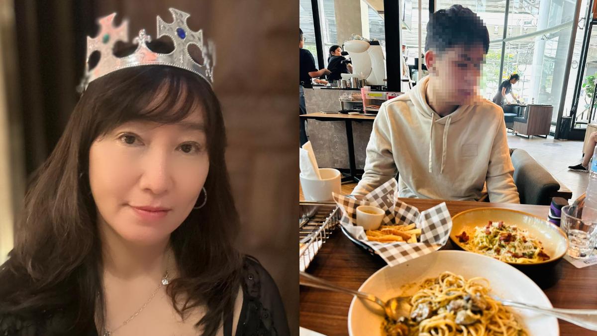 胡佩蓮曬出與兒子用午餐的美好時光。（圖／翻攝自胡佩蓮臉書）