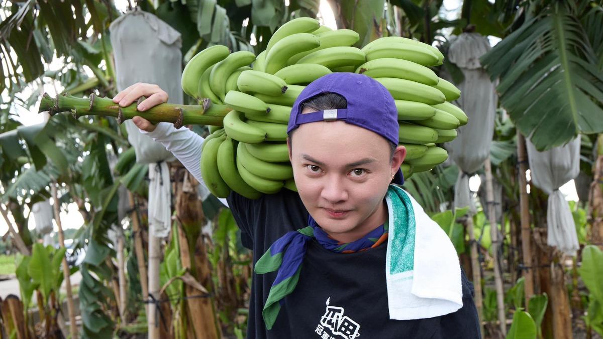許富凱體驗蕉農工作。（圖／三立提供）