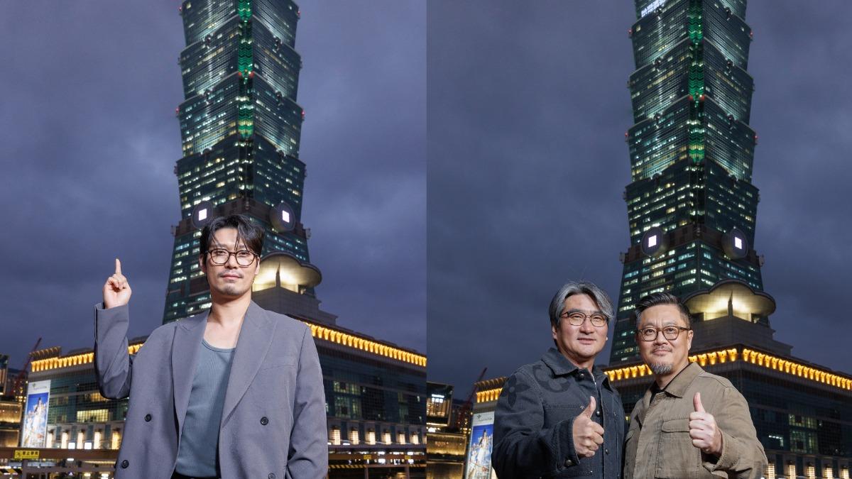 同片演員朴勳、導演禹民鎬和製片金元國也跟101合照。（圖／翻攝自賈永婕臉書）