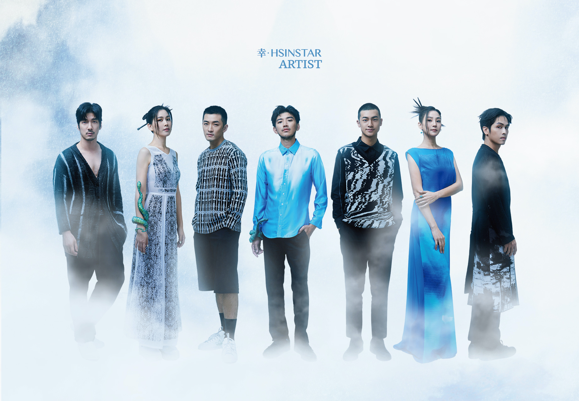 左起楊銀豪、張家慧、鍾政均、曾少宗、裴子齊、洪小鈴、林孫煜豪。（圖／幸星娛樂提供）