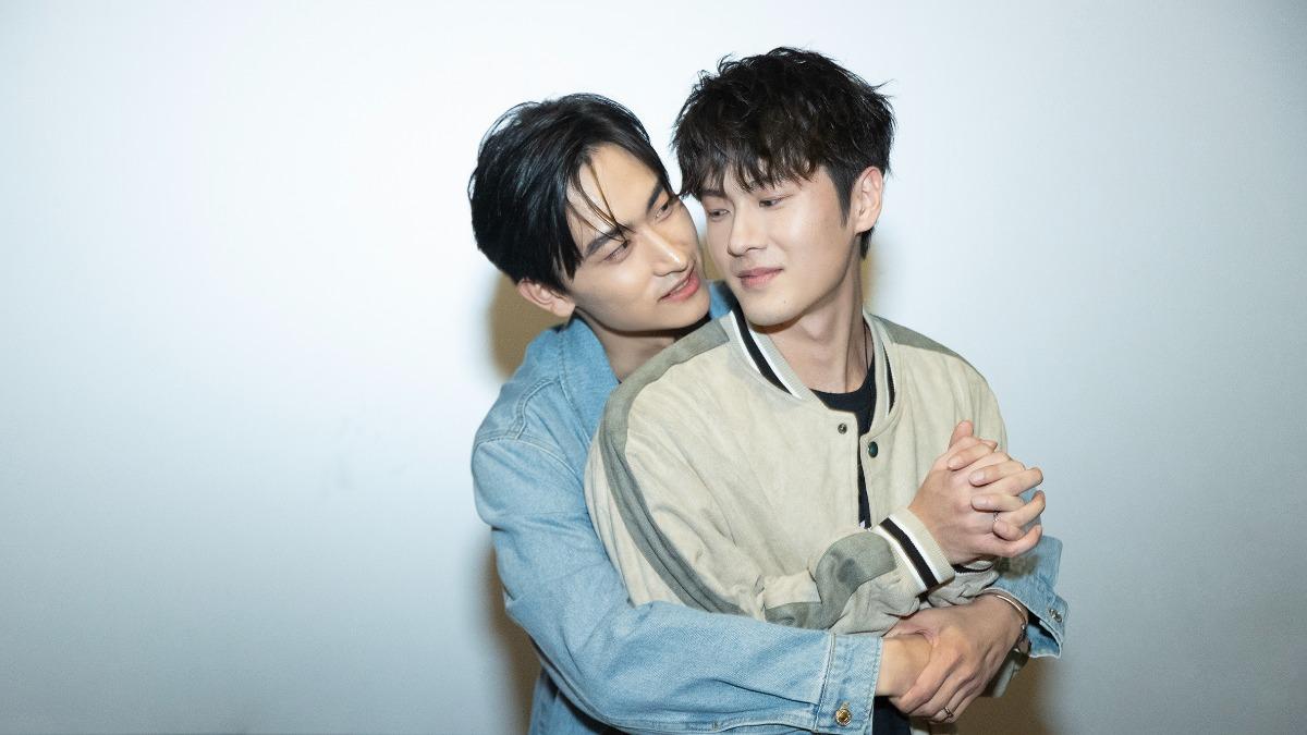 毛祁生（左）、張家陞特映會現場狂放閃。（圖／LINE TV提供）