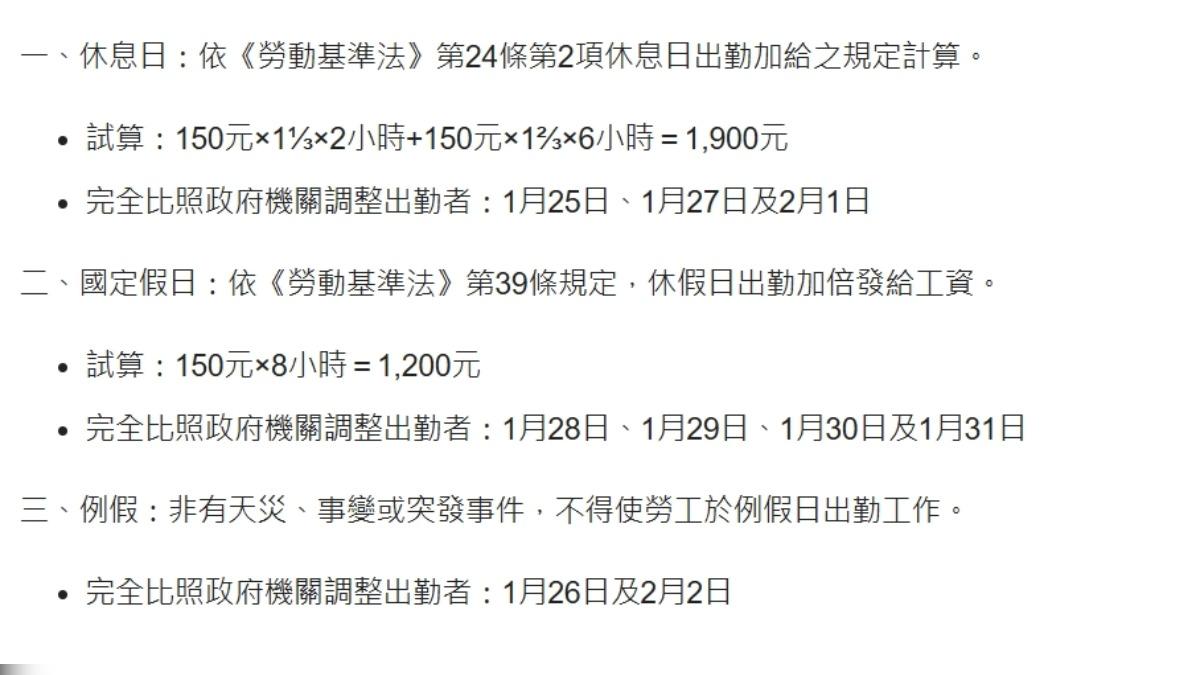 勞動部公告試算統計相關公式及規定。（圖／翻攝自勞動部官網）