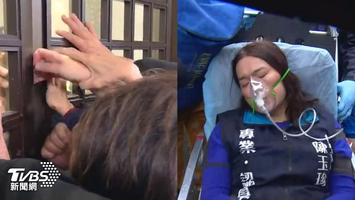 2019年陳玉珍抗議被門夾到手。（圖／TVBS資料畫面）