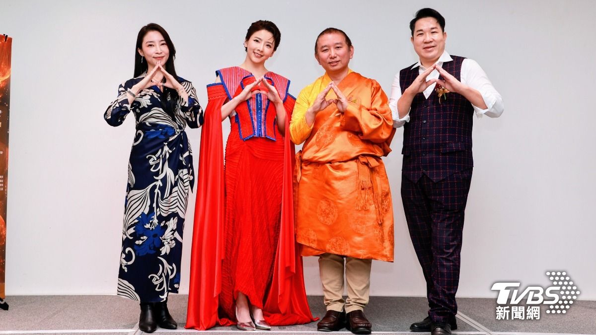 張家瑋、宋羽葤、雪歌仁波切與劉爾金出席記者會。（圖／趙世平攝）