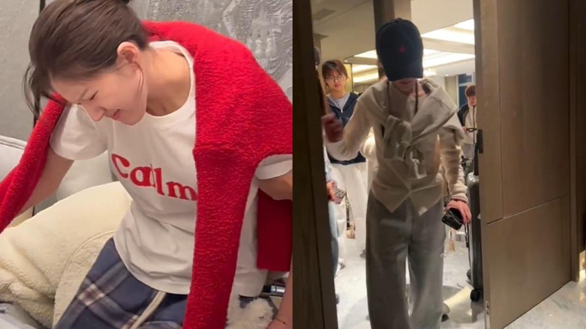 趙露思重新學走路。（圖／翻攝自趙露思工作室微博）