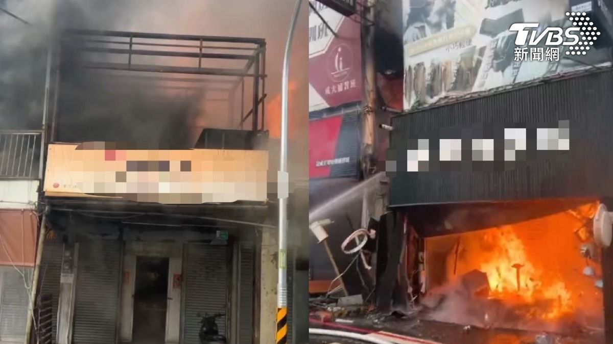現場火勢猛烈。（圖／TVBS）