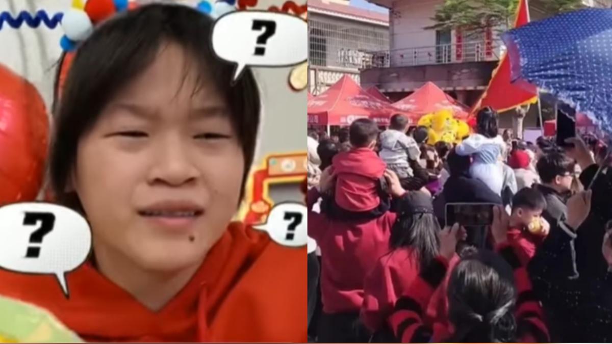 全紅嬋睽違6年回老家過年被圍堵。（組圖／翻攝自微博）
