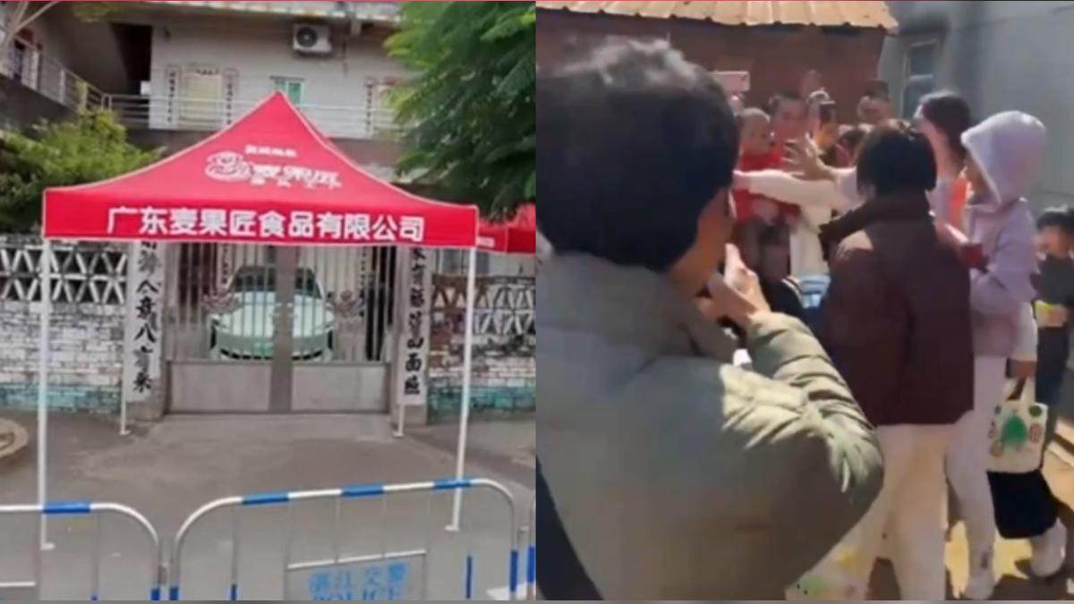 全紅嬋家門設圍欄，出門又被圍堵。（組圖／翻攝自微博）