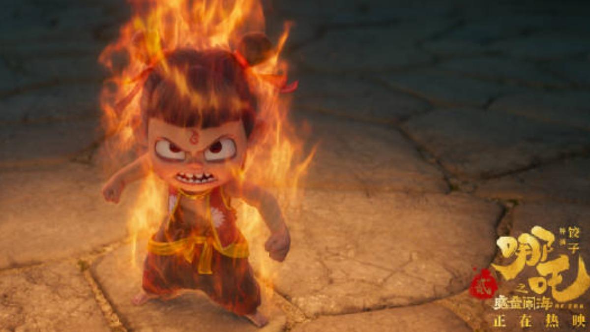 動畫片《哪吒之魔童鬧海》目前居大陸賀歲檔票房冠軍。（圖／翻攝自微博）