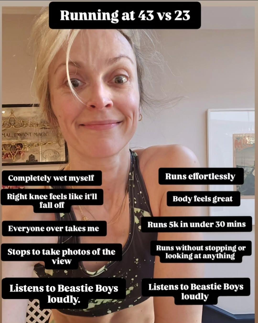 菲妮科頓坦承，目前的體力已大不如前。（圖／翻攝自IG ＠fearnecotton）