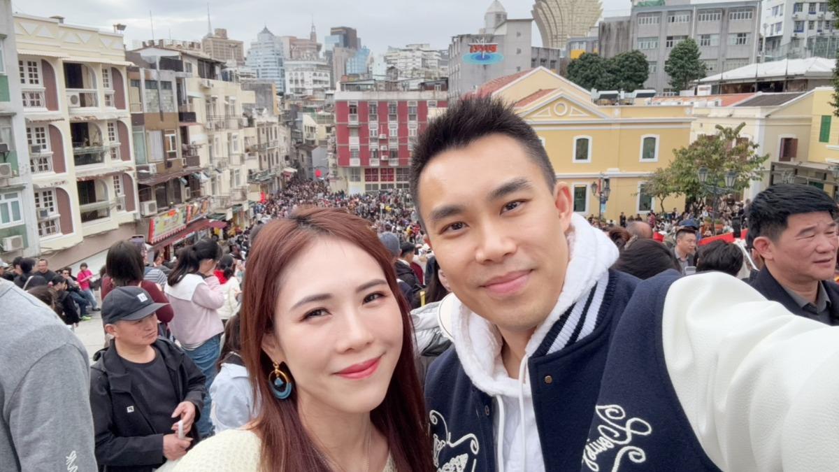 吳申梅和老公Eric初四到澳門走春。（圖／吳申梅提供）