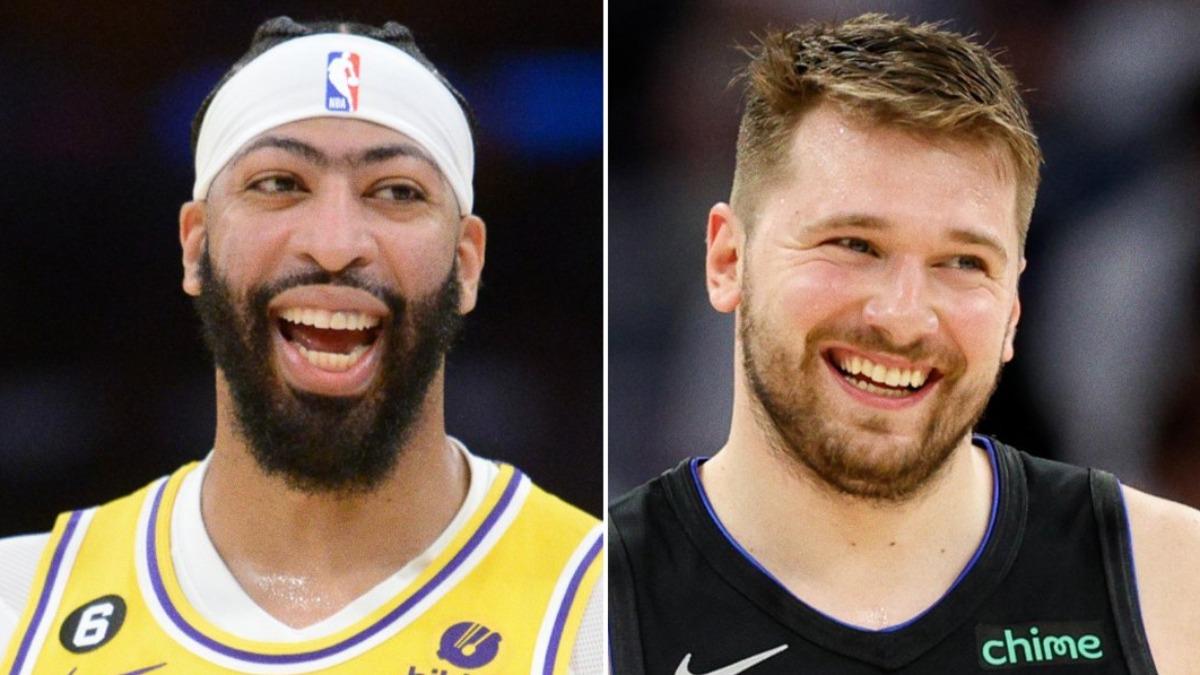 湖人戴维斯(左)和独行侠东契奇(右)互换东家。 (图/翻摄自X@espn)