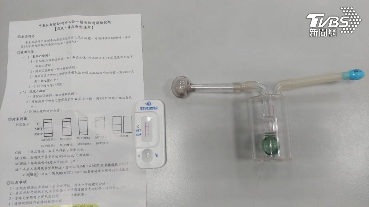 警方查扣毒品吸食器2組。（圖／TVBS）