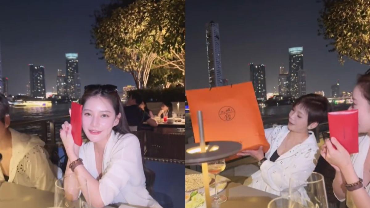 張蘭出手闊綽，送媳婦大紅包，又送親家母愛馬仕包包。（圖／翻攝自微博）