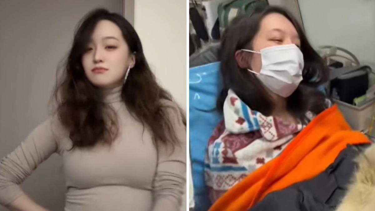 女網紅曾在日本得流感險死。（圖／翻攝自 抖音 在努力的Martina）