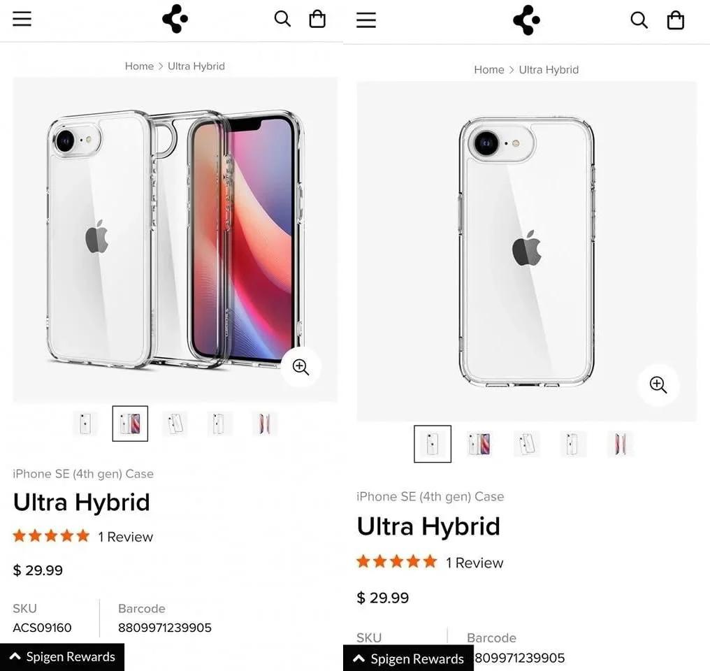韓國配件商Spigen搶先上架iPhone SE 4保護殼。（圖／翻攝自網路）