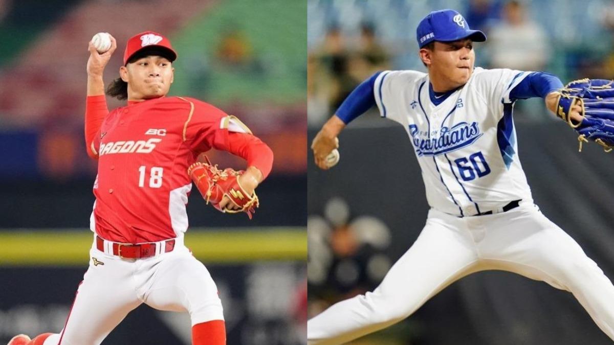 徐若熙和曾峻岳。（圖／翻攝自味全龍、富邦悍將臉書）